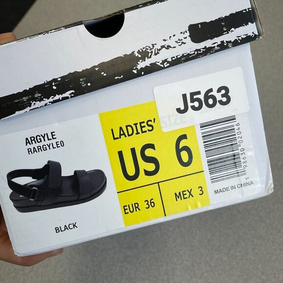 NEW  Dolce Vita Argyle Black Platform Sandals Women's Size 6 - Picture 5 of 6